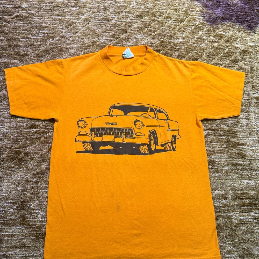 Vintage Car Graphic Men's Orange T-Shirt